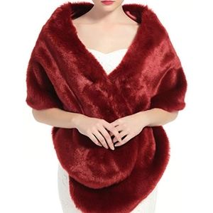 Faux Fur Red Shawl